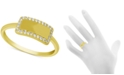 Essentials Crystal Bar Ring in Gold-Plate